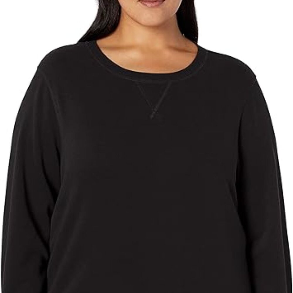 Amazon Essentials Women's Black French Terry Fleece Crewneck Sweatshirt Medium - Picture 7 of 10
